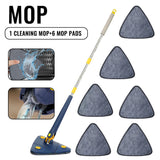 360° Rotating Self-Cleaning Flat Mop + 6pcs Rag