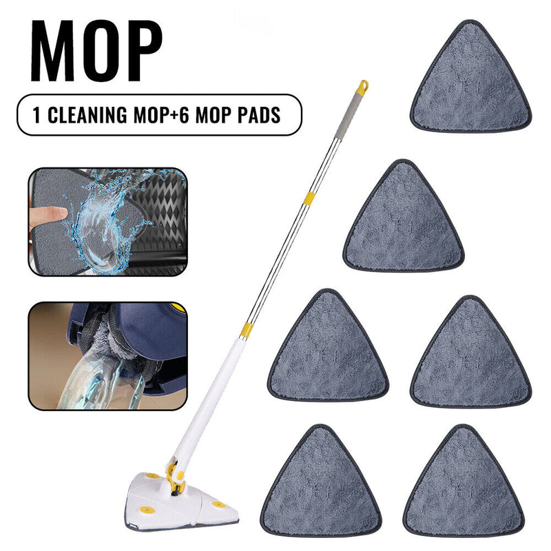 360° Rotating Self-Cleaning Flat Mop + 6pcs Rag