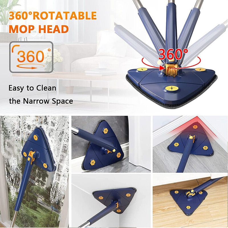 360° Rotating Self-Cleaning Flat Mop + 6pcs Rag